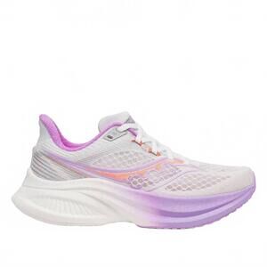 NEW SAUCONY women's endorphin speed 5 running shoes in white/crocus